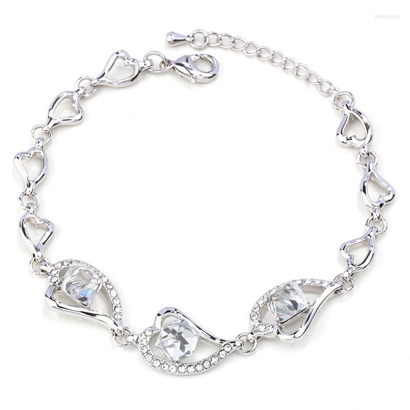 

Link Bracelets BN-00153 Crystal Jewelry For Women Items In Heart Bracelet Drop Suppliers Mothers Day Gift Mom