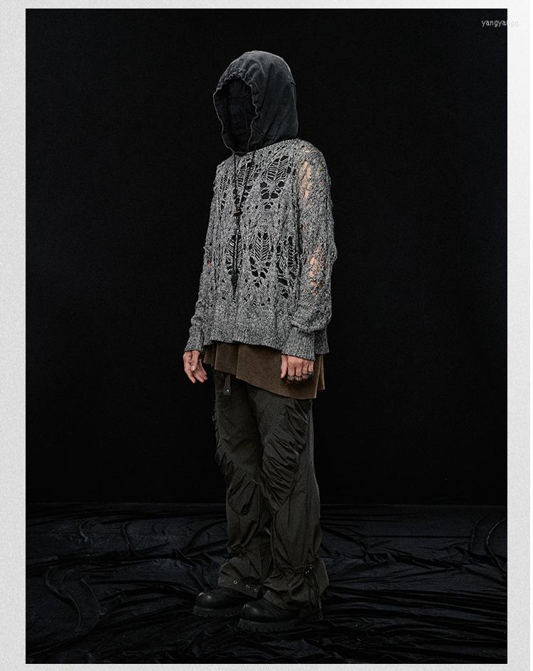

Men's Sweaters QR40432 Fashion Men's 2023 Runway Luxury European Design Party Style Clothing, Dark grey