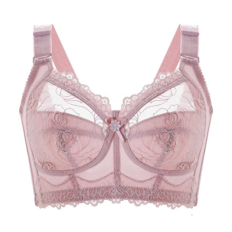 

Women's Bra Ultra Thin Wireless s Embroidery Sexy Lace Push Up Plus Size lette Minimizer Women b c d e Cup, Black