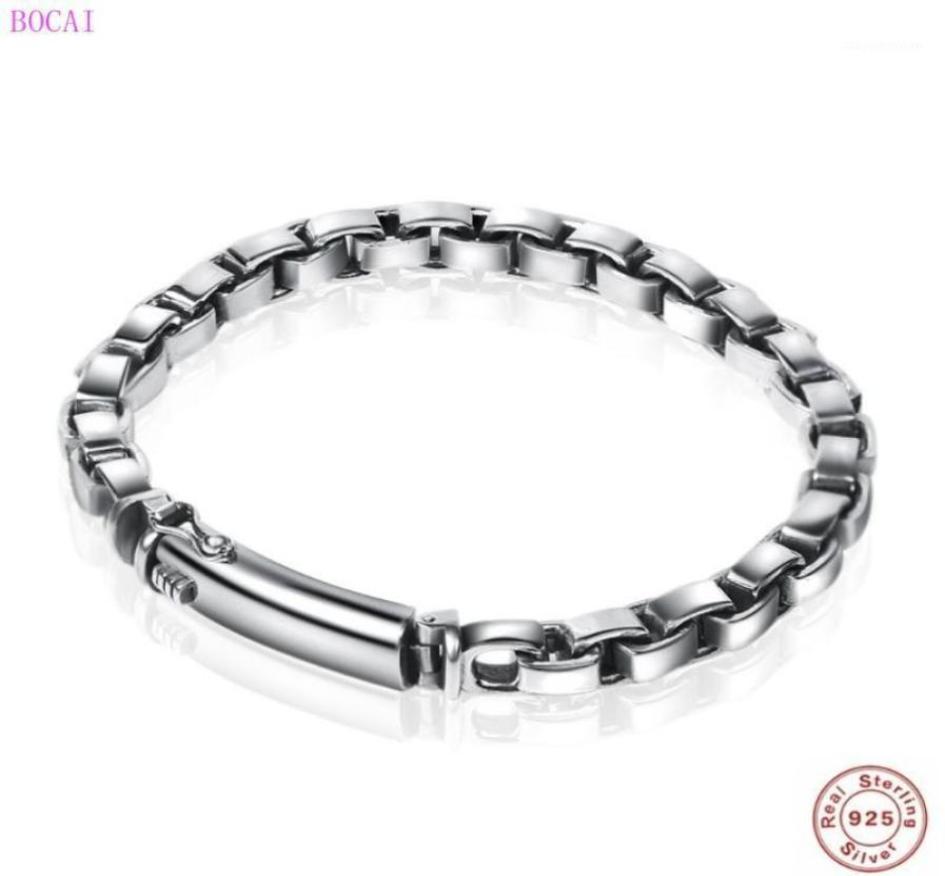 

Other Bracelets BOCAI S925 Sterling Silver Bracelt For Men And Women Square Bracelet Thai Men039s Thick Retro Personality14772917
