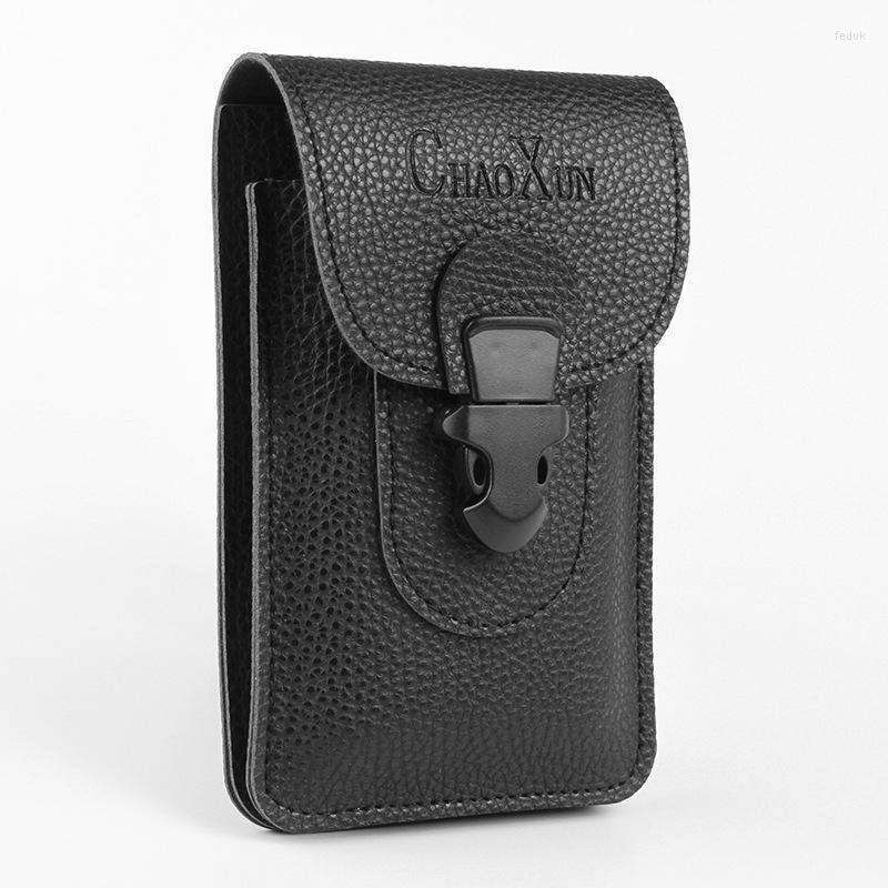 

Wallets Men's Mobile Phone Waist Bag Multi-function 7-inch Belt Hanging Ultra-thin Fashion Trend Outdoor Sports, Black