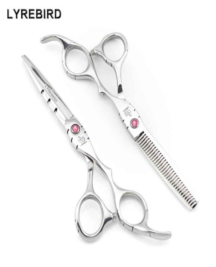 

Hair scissors Japan 55 INCH 6 Shears Pink or Blue stone Thinning Anti slip handle LYREBIRD 2203171228992