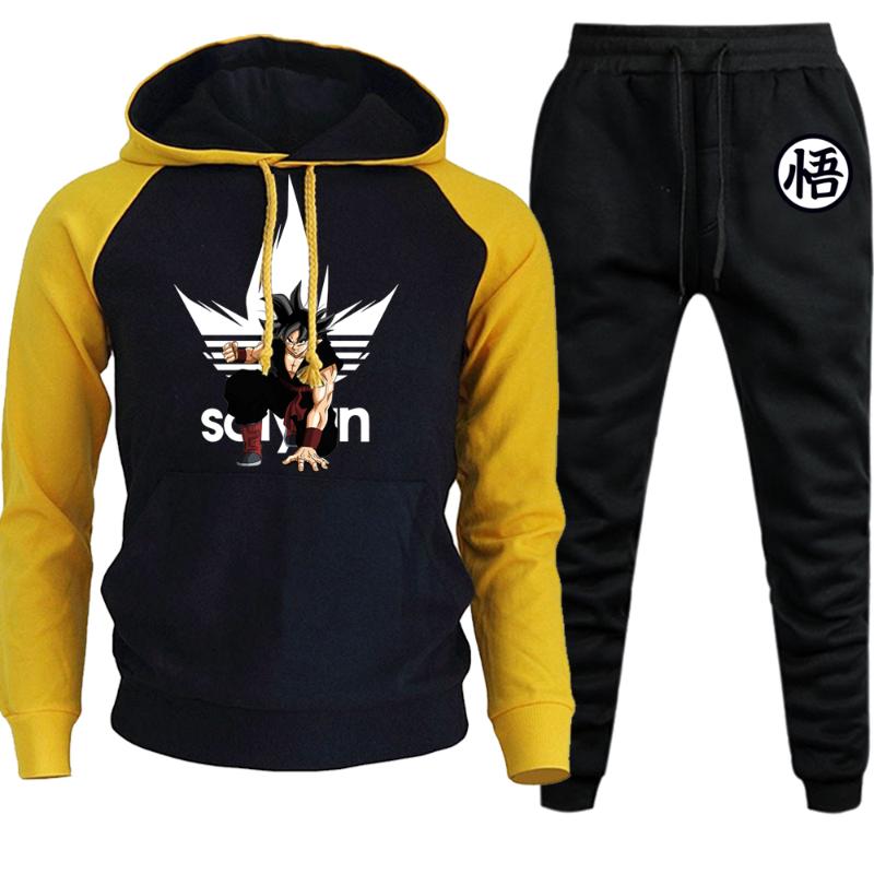 

Men' Tracksuits Mens Sportswear Sets Japan Anime Hoodies Pant Sweatshirts 2023 Casual Tracksuit Men Sweatshirt Pnats Jogging Harajuku Sweat, Gray black