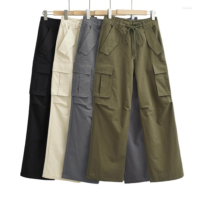 

Women's Pants Korean Style Cargo Women Vintage Black Green Woman Baggy For Casual Loose Joggers Streetwear, Dark grey