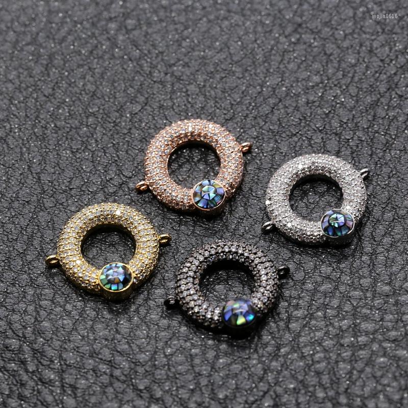 

Charms CZ Cubic Zircon Shell Copper Round Eye Pendants Accessories For Jewelry Making Bracelets Necklaces Women Men Charm