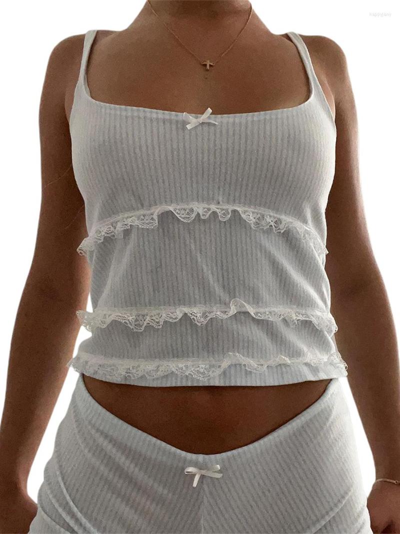 

Women' Sleepwear Women Ribbed 2 Piece Outfits Y2K Floral Sets Summer Crop Tops Short Pants Rompers Jumpsuit Loungewear, A-white1