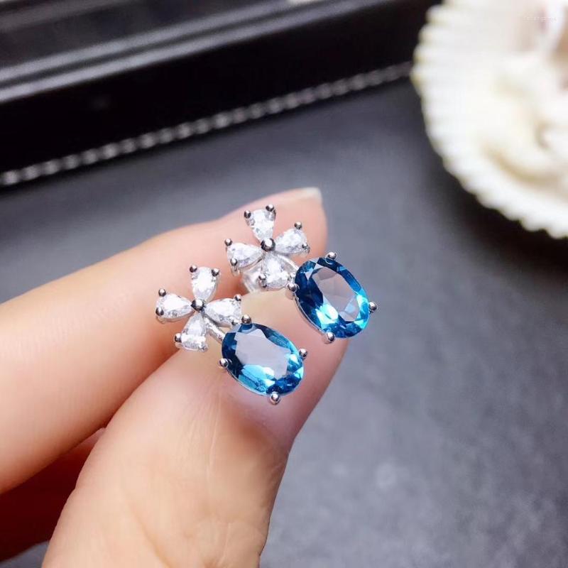 

Stud Earrings Topaz Ring Natural And Real Earring 925 Sterling Silver Fine Jewelry