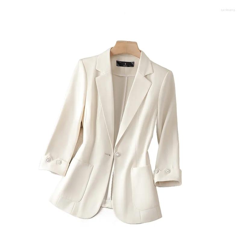 

Women' Suits Spring Summer 2023 Korean Fashion Women Blazer Coats Three Quarter Sleeve Casual Thin Jacket Female Suit Outwear Ladies Tops, Black