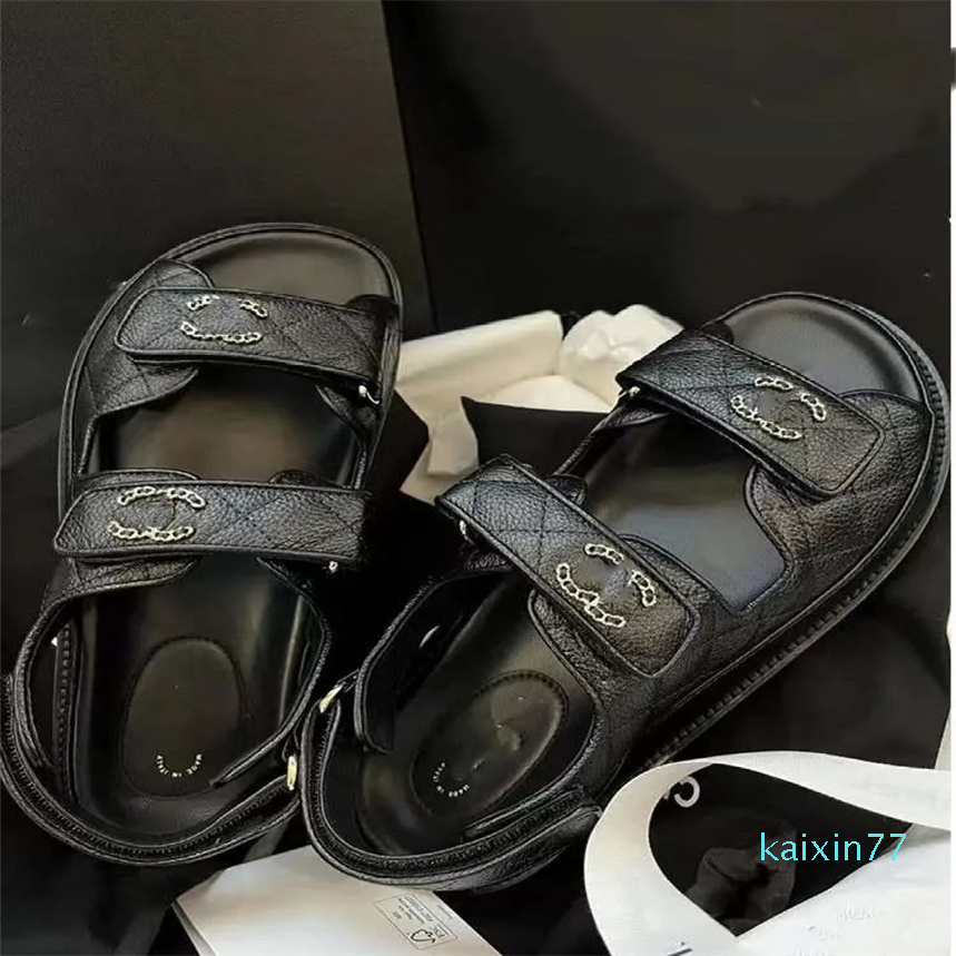 

Women Sandals 2023 Designer casual slippers outer wear printed buckle flat sandals indoor and outdoor shoes, As shown in the picture2