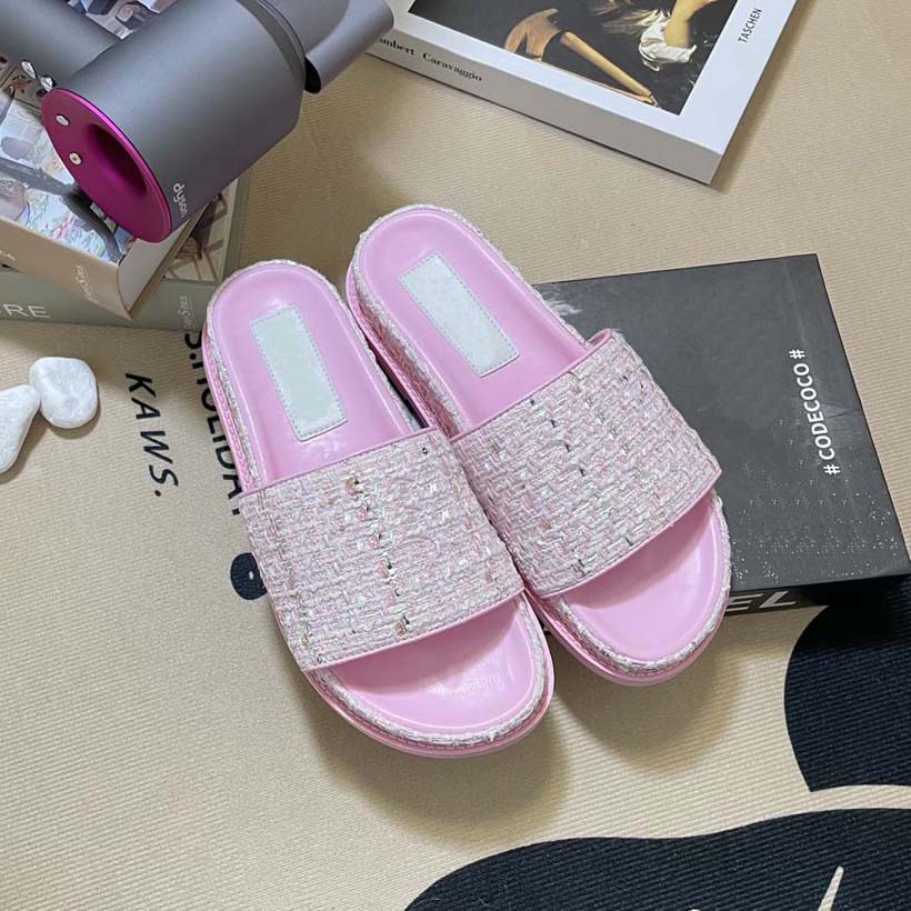 

Platform Designer Slide Slippers Sandals Flat Summer luxury Slides For Women Rubber Leather Loafers Ladies Fashion Heightening Sliders Scuffs Sandal, #5