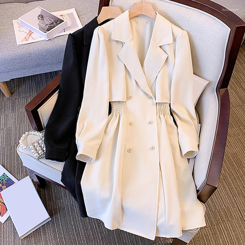 

Women's Trench Coats Women's Jackets Spring Double Breasted Female Coat Fashion Turn-down Collar Long Sleeve Windbreak Autumn, Black