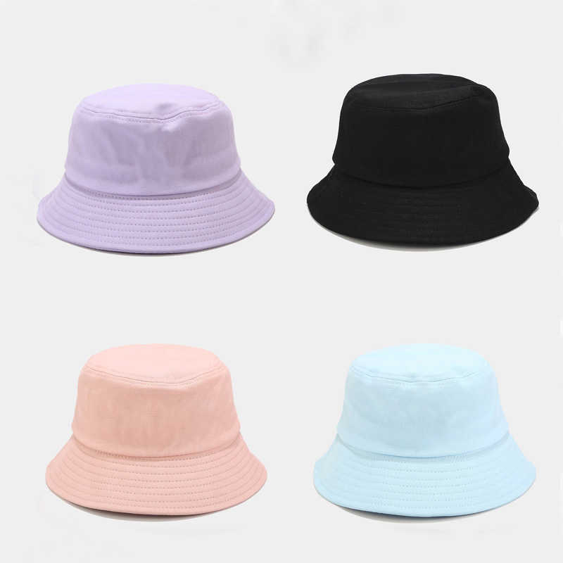 

Wide Brim Hats New Unisex Bucket Hat Fashion Macarons Cotton Soild Lovely Women's Summer Panama Cap Foldable Sunscreen Beach Fisherman Hat AA230508, Black