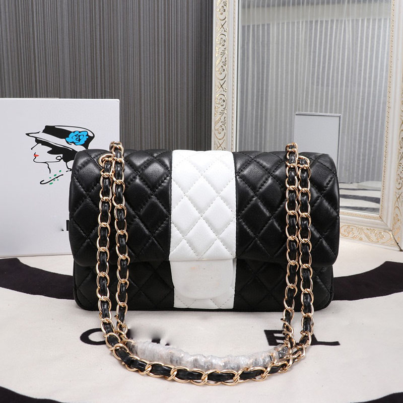 

Designer Tote Bag Leather shoulder bag for women handbag large capacity purse Metal chain cross-body messenger bag Diamond Lattice Black travel luxury wallet 25CM, White