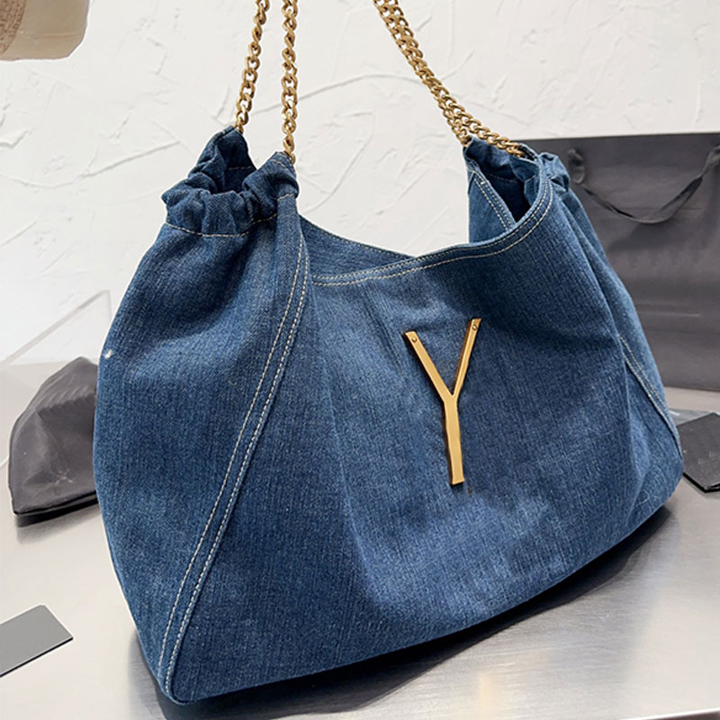 

Designer luxury Handbags Tote Bag Shoulder Shopping Bags Chains Large capacity Canvas Women Handbag Purse Crossbody Hobo Fashion Alphabet Adjustable strap, Blue