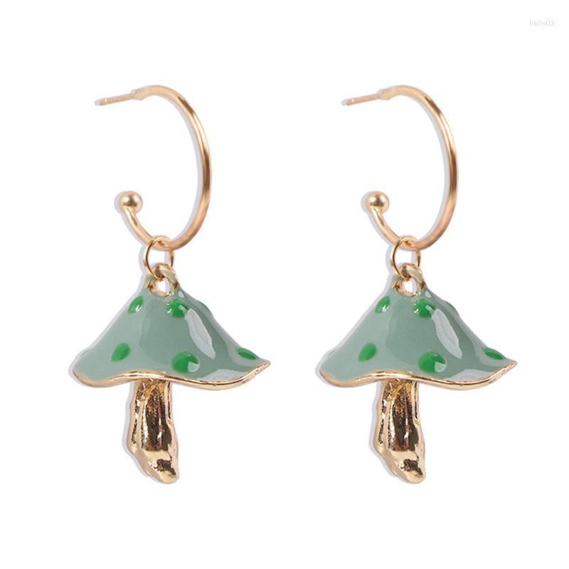 

Dangle Earrings Cute Y2k Aesthetic Pink Green Enamel Mushroom Earring Womens Fashion Vintage Cool Stuff Fairy Grunge Modern 2023