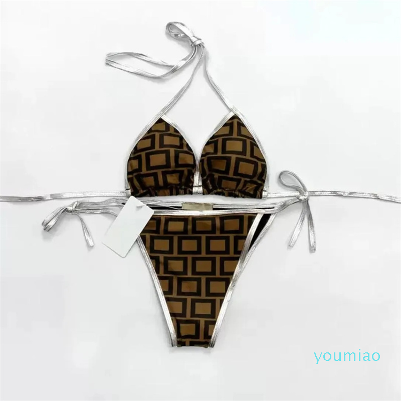 

2023-Womens designer swimwear bikini set summer and refreshing strappy bikinis sets twopiece swimwears
