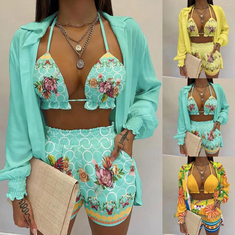 

Women' Tracksuits Women' Sexy Crop Three Piece Boy Short Swimming Suit Bottoms Women Bikini Shorts Swimsuit For, Gold