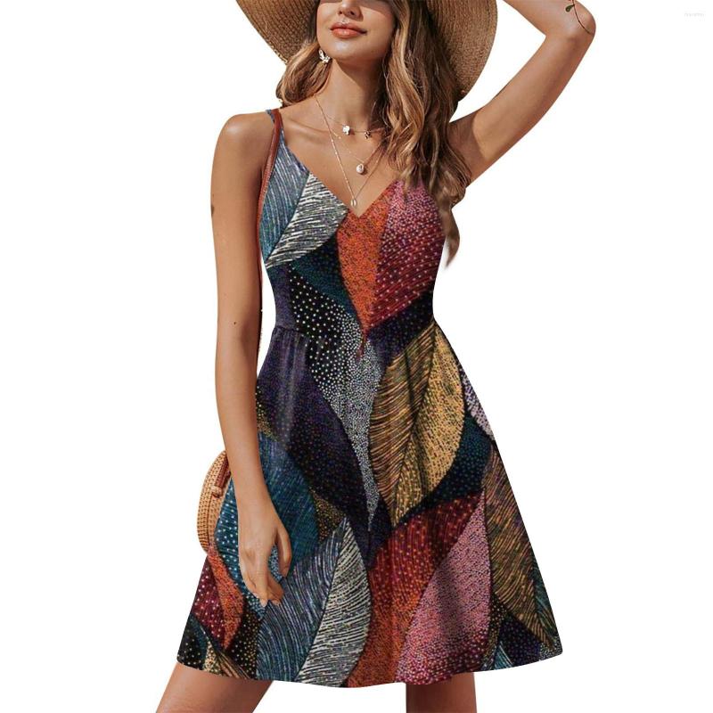 

Casual Dresses In For Women Summer Plus Size V Neck Suspenders Sleeveless Digital Skirt Floral Print Dress Vestidos Para Mujer, Black