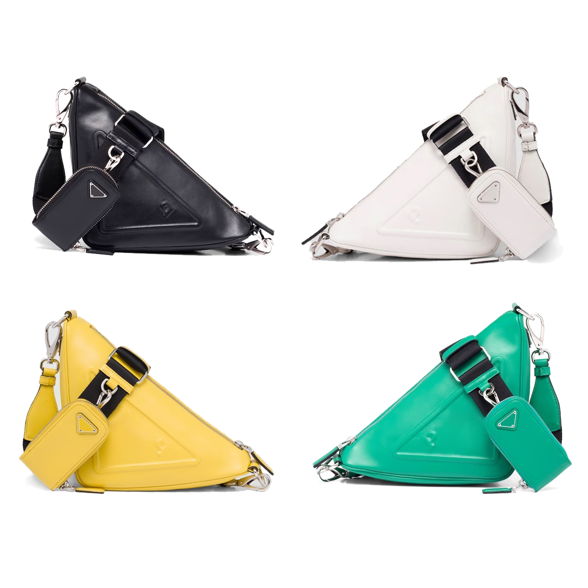 

Genuine Leather triangle top handle bag crossbody Designer prad Luxury europe handbag womens man hand bag clutch Bag laptop tote speedy hot weekender shoulder bags, White