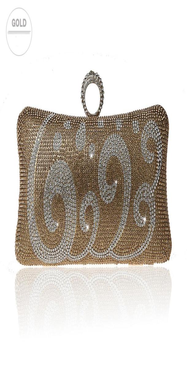 

New Rhinestone Ring Buckle Handbag Fashion Dinner Clutch Bag High Quality Evening Bag Wedding Party Bride Purse7907083