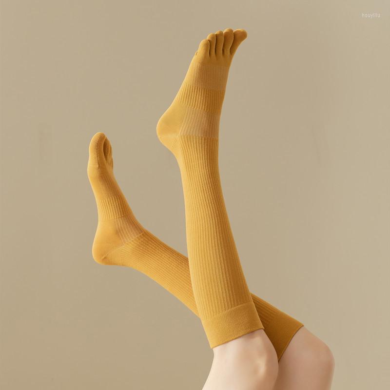 

Sports Socks Toe Women's Spring And Autumn Knee-Length Pressure Calf Personality Split Non-Slip Thigh Stocking Cotton
