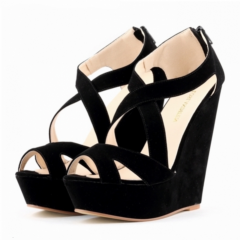 

Height Increasing Shoes Designer Sexy Summer Roman Sandals For Women Casual Office Flock Leather Wedges High Heels Platform Ladies Big Size F0101 230508, Green