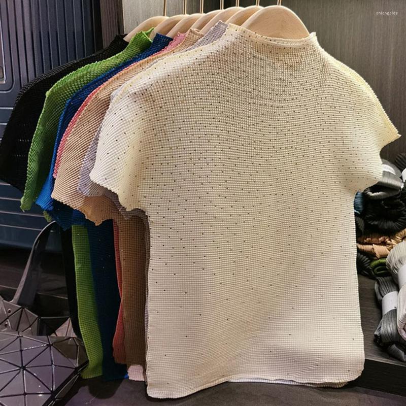 

Women's T Shirts Summer Female T-shirts Short Sleeve Women O-neck Drill Fashion Women's Clothing Tee Casual Shirt Bling Loose Tops, Black