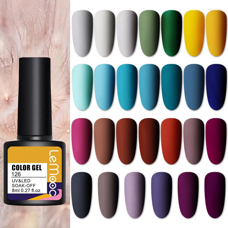

Nail Gel LEMOOC Polish 8ML Semi Permanent Soak Off Matte Top Base Coat Art Need UV LED, B020