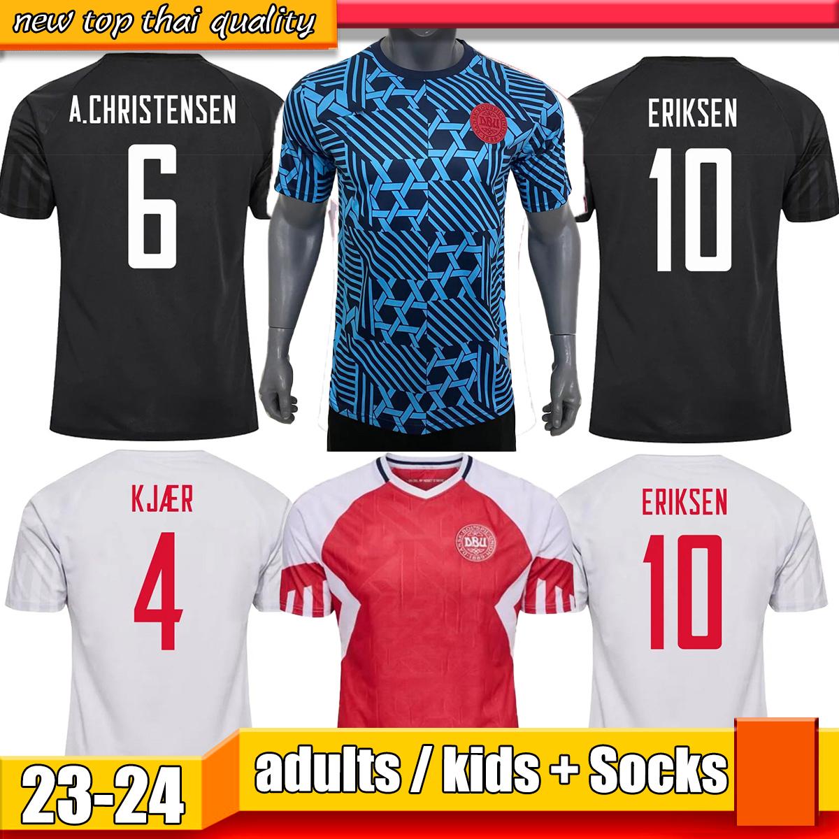 

23 24 ERIKSEN Denmark National Soccer Jerseys BRAITHWAITE DELANEY CHRISTENSEN WASS STRYGER Home Red Away White Laudrup Vilfort Camisetas De Futbol Football Shirts, 09