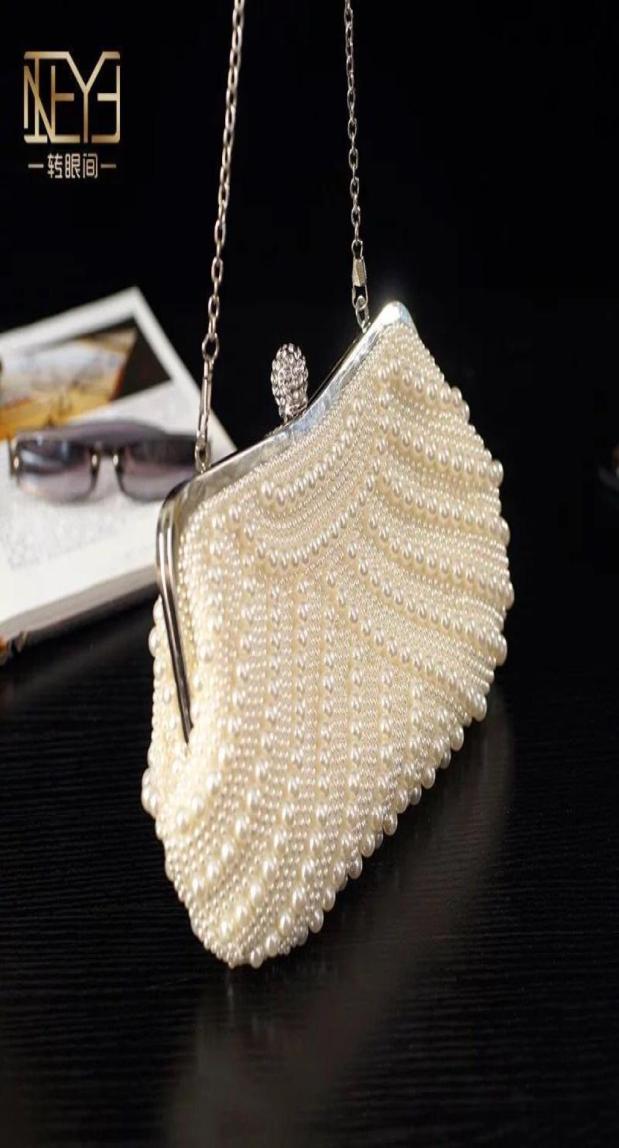 

New Arrival 2019 Women Handbag Full Pearls Beaded Rhinestone Closure Bridal Wedding Party Clutch Bag Evening Banquet6763123