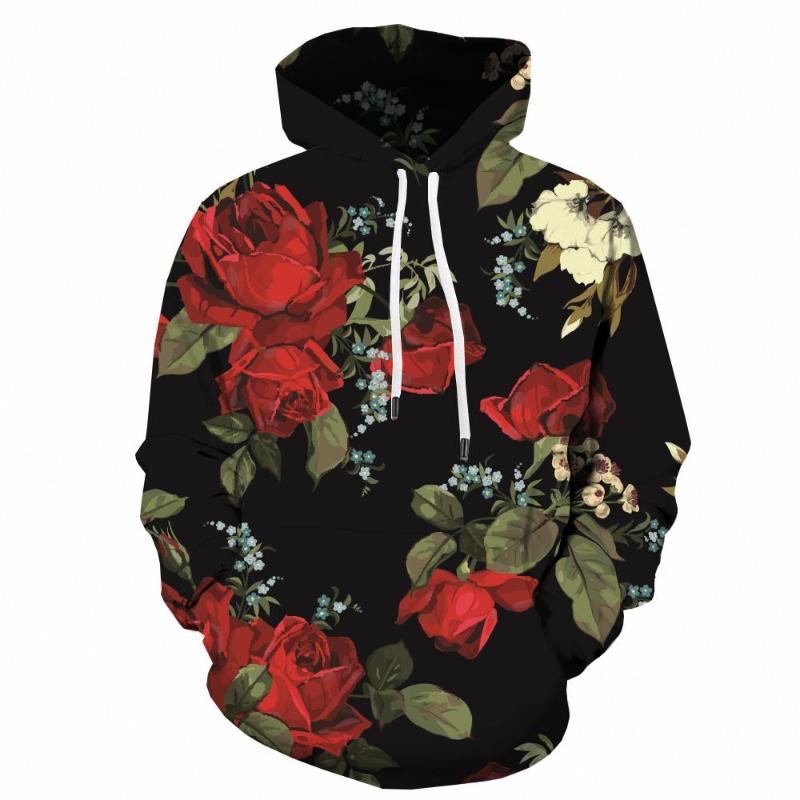

Men's Hoodies & Sweatshirts Somepet Flowers Hoodie Men Rose Print Painting Hoody Anime Harajuku Hooded Casual Sweatshirt Printed Long Sleeve, Wywd-10407
