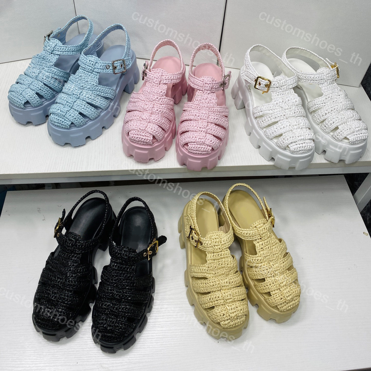 

2023 Designer Sandals Women Slippers Rubber Sandal Classic Foam Shoes Platform Slipper Luxury Leather Slides Retro Beach Loafers Fashion Chunky Mules With Box, 16