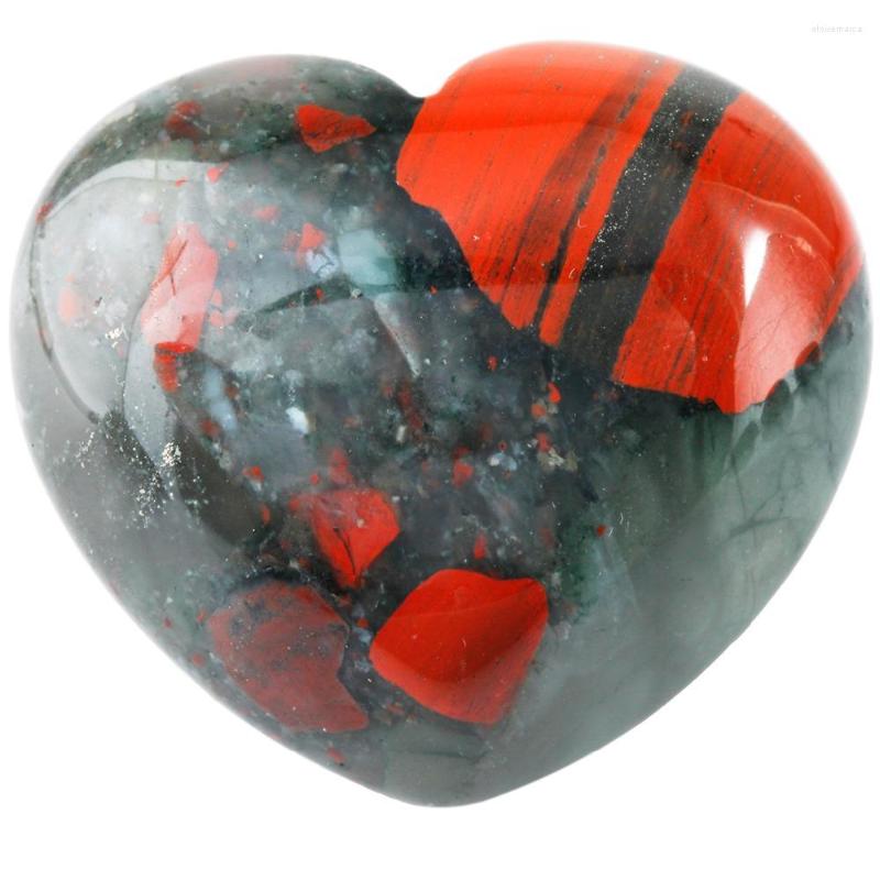

Jewelry Pouches TUMBEELLUWA 1.5" Natural Africa Bloodstone Puff Heart Worry Pocket Stone Healing Palm Chakra Reiki