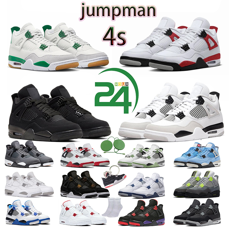 

basketball shoes jumpman black cat 4s j4 retro 4 pine green red thunder White Oreo Sail Bred University Blue Cool Grey military Black Canvas mens trainers size 14, 35