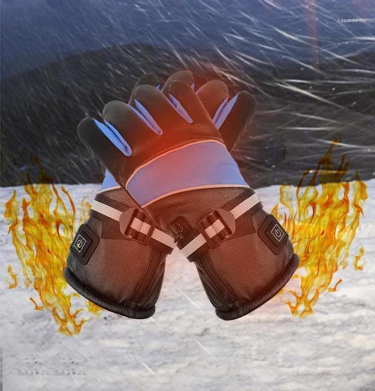 

74V 3000MAH Electric Rechargeable Heated Gloves Ski Winter Warm Gloves Heated for Cycling Ski Snowmobile18750465, Gold