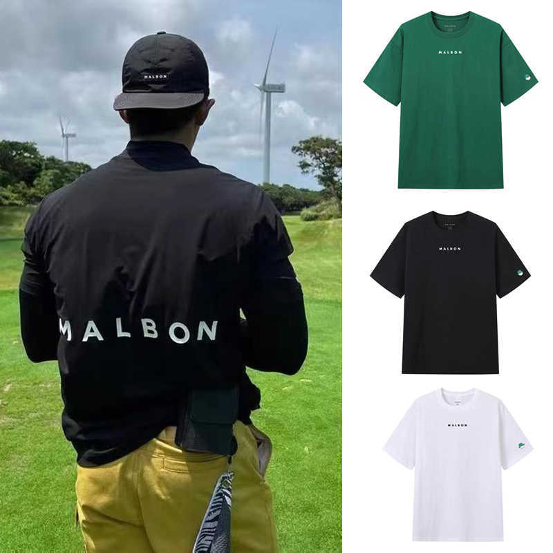 

Men' T-Shirts Summer cotton Malbon Golf O neck Skin friendly and soft Sports Breathable Loose short Sleeve T-shirt Solid color Printed T-shirt J230509, White