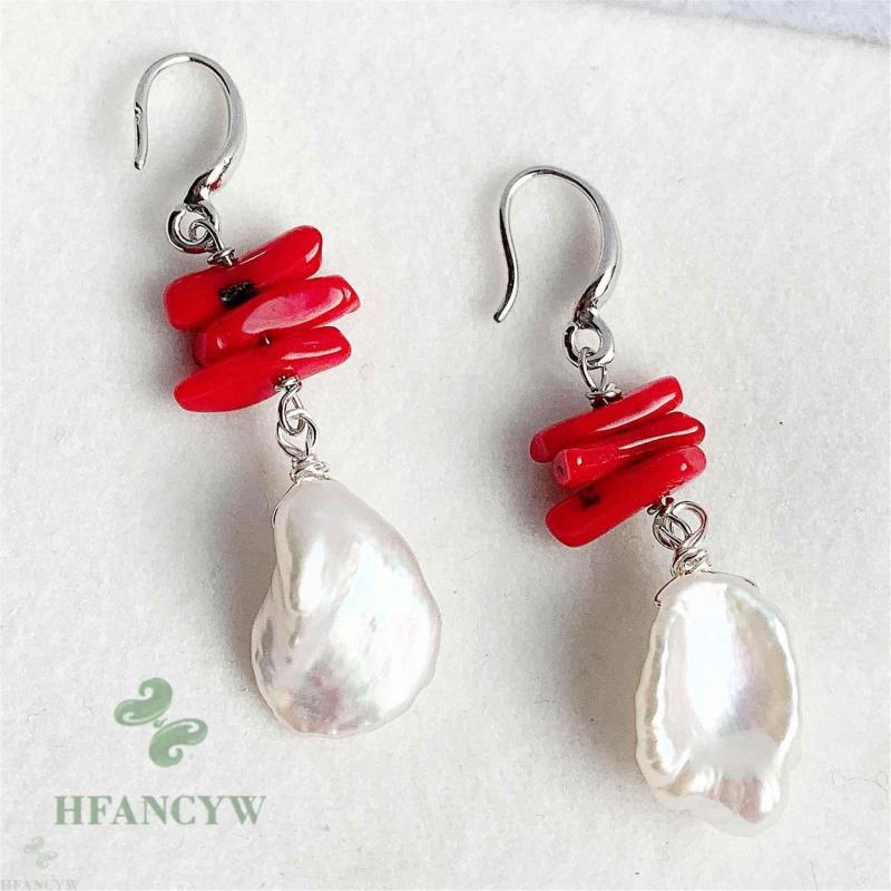 

Dangle Earrings 14-15mm Natural Baroque Freshwater Pearl Accessories Wedding Pendant Women Irregular Mesmerizing Light Earbob DIY