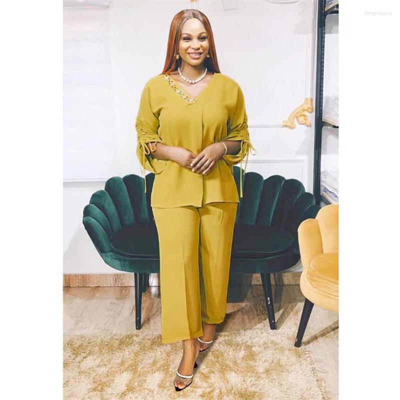 

Ethnic Clothing 2 Piece Set Africa Clothes 2023 Dashiki African Summer Fashion Suits Top And Trousers Plus Size Party Outfits For Lady