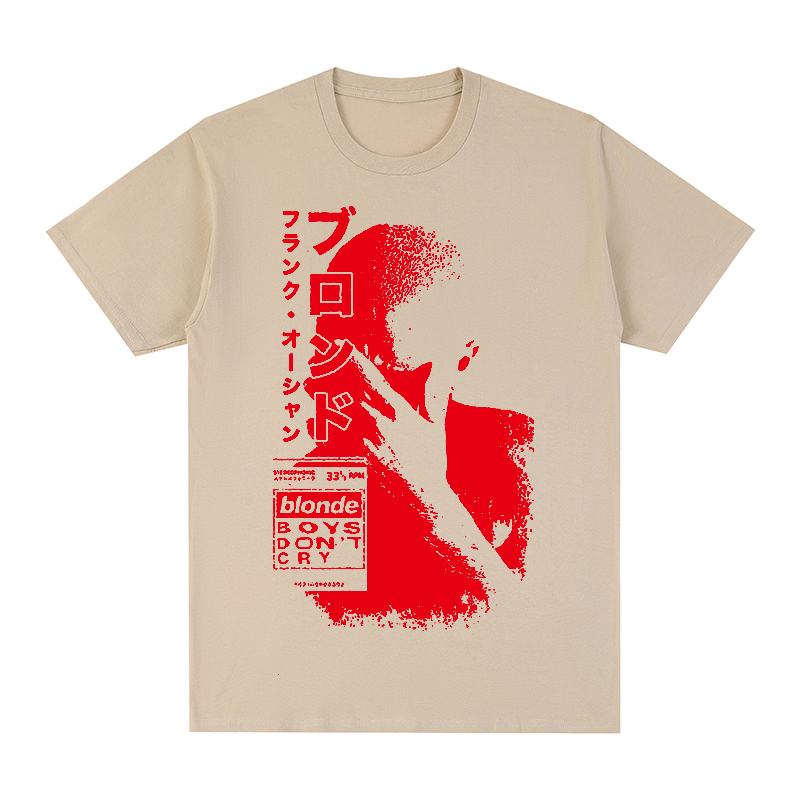 

Men's T Shirts Frank Blond Kaus Hip Hop Rapper Harajuku Streetwear Vintage Katun Pria Baru Atasan Wanita 230509, Beige