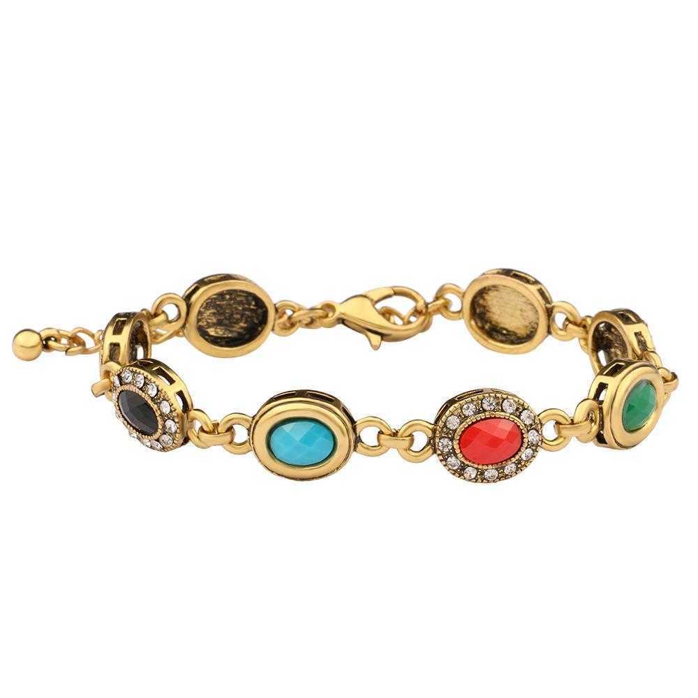 

Round Hollow Diamond Encrusted Gem Vintage Bracelet High Grade Alloy Wholesale And Export At Low Price