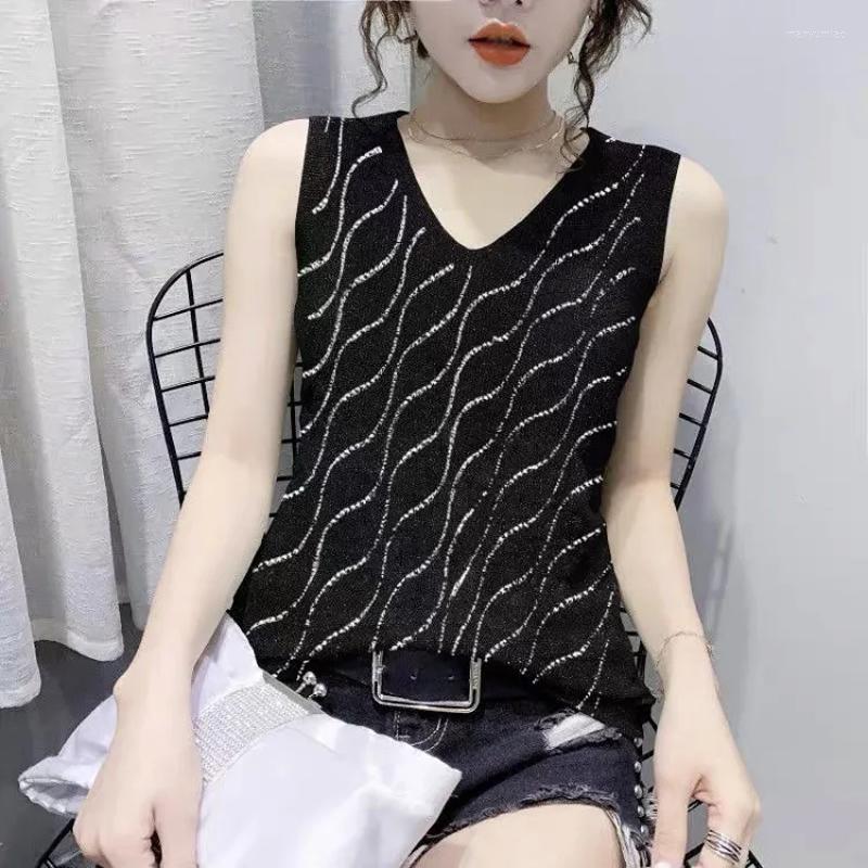 

Women' Tanks Diamonds Chic Tank Top Black Aesthetic Loose Sleeveless Vests 2023 Summer Clothes For Women, N8