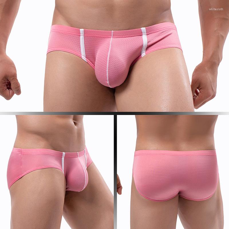 

Underpants Mens Sexy Soft Briefs Breathable Mesh Underwear Bulge Pouch Low Waist Panties Male Comfortable Lingerie, Light blue