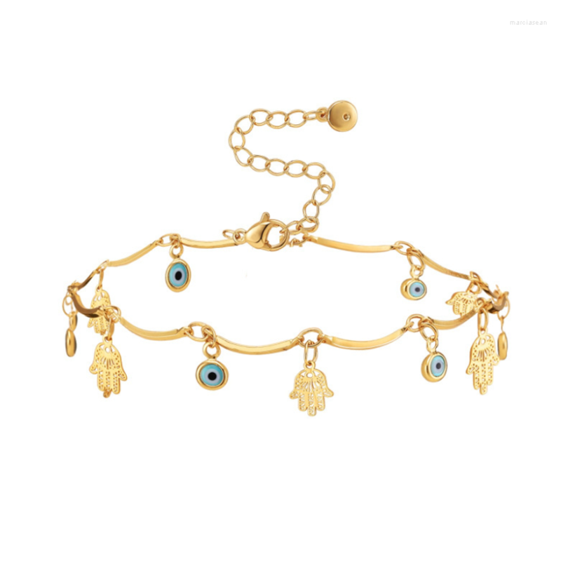 

Anklets Zircon Anklet Real Gold Color Bergamot Eye Ladies Fashion Trend High Jewelry Beach Accessories SAB664
