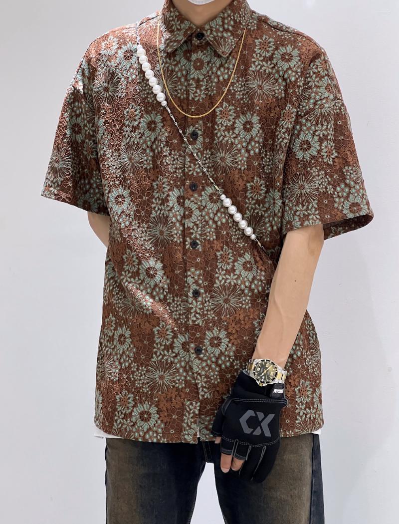 

Men's Casual Shirts A2861 Fashion Men's 2023 Runway Luxury European Design Party Style Clothing, Picture shown