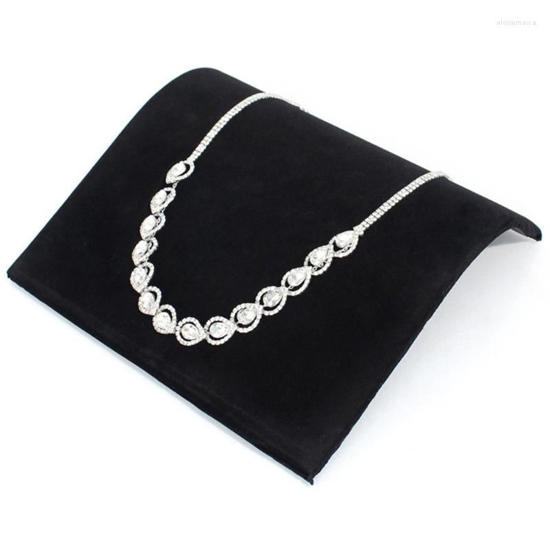 

Jewelry Pouches Black Velvet-Necklace Display Plate Organizer Tray S-Type Necklace Storage Showcase Display-Case Holder Y08E
