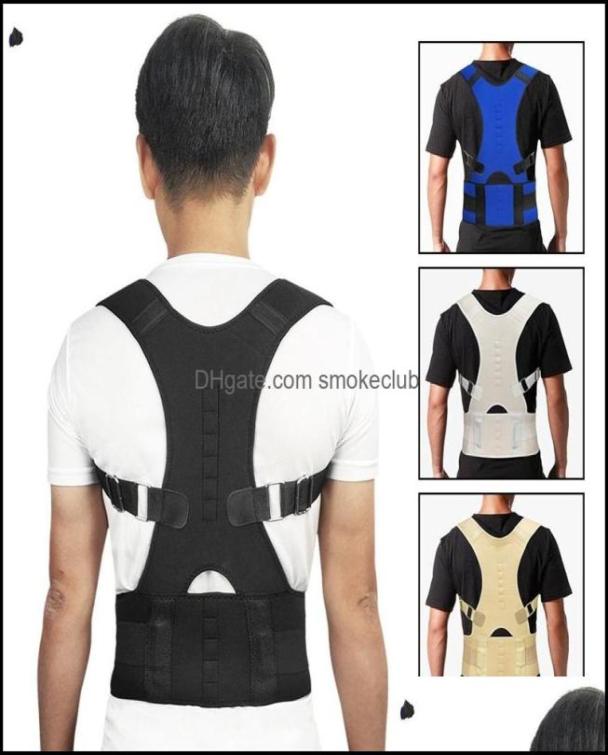 

Safety Athletic Outdoor As Sports Outdoors Men Women Corrector Scoliosis Back Brace Spine Corset Shoder Therapy Support Poor Pos4108315, Red