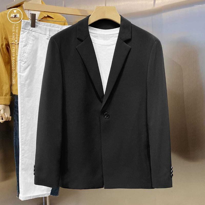 

Men's Suits Casual Solid Blazers Male Oversize Korean Trend Spring Thin Handsome Men Autumn Suit Elegant Uniform High Street Harajuku D11, Black