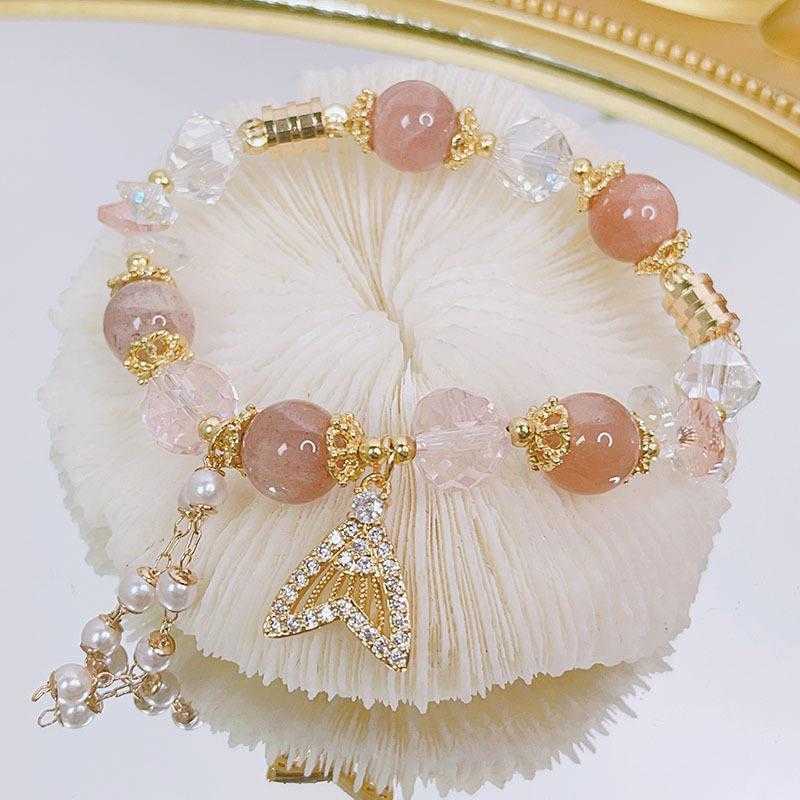 

Mermaids Tears Strand Fishtail Bracelet Female Heavy Industry Citrine Amethyst Sunstone Beaded Hand Jewelry