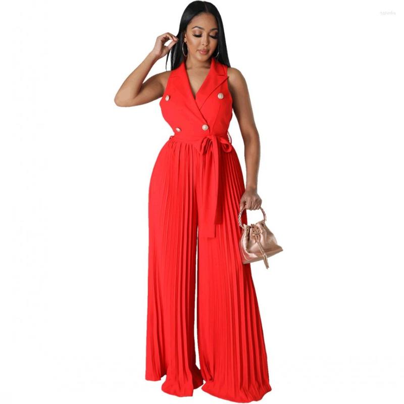 

Ethnic Clothing Women Jumpsuits For Autumn Dashiki African Sleeveless Bandage Loose Fashion Streetwear Overalls Wide Leg Pants Trousers 2023