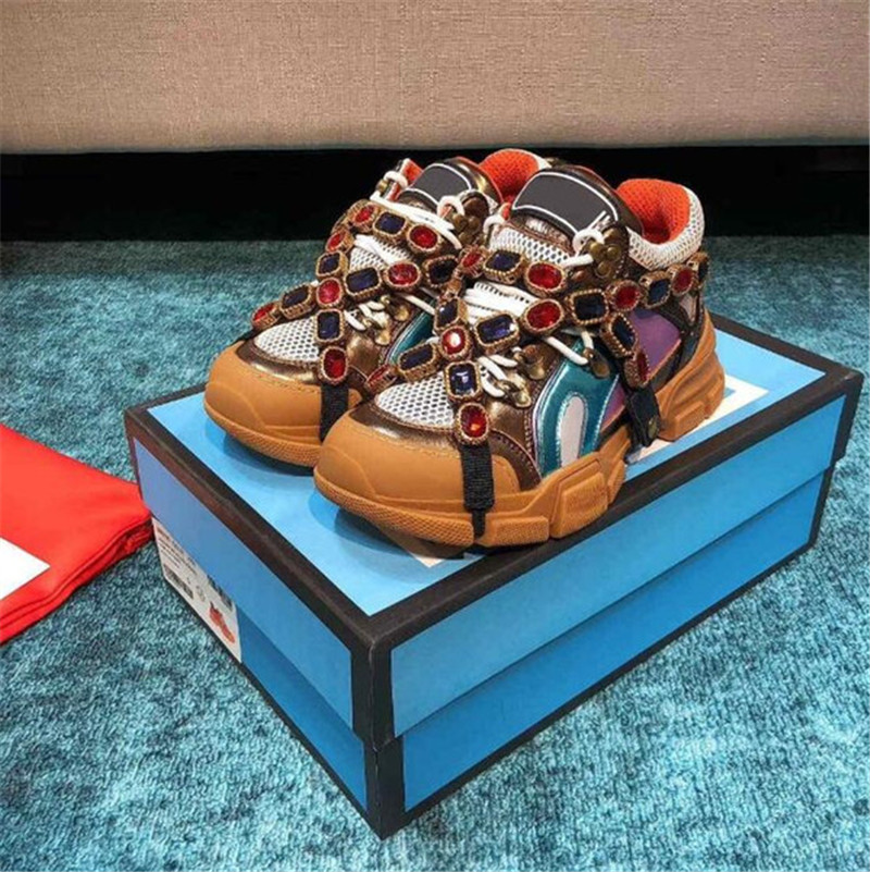 Designer casual shoes Flashtrek sneaker with removable crystals oversize design outdoor hiking sneaker boots men shoes leather sneakers platform